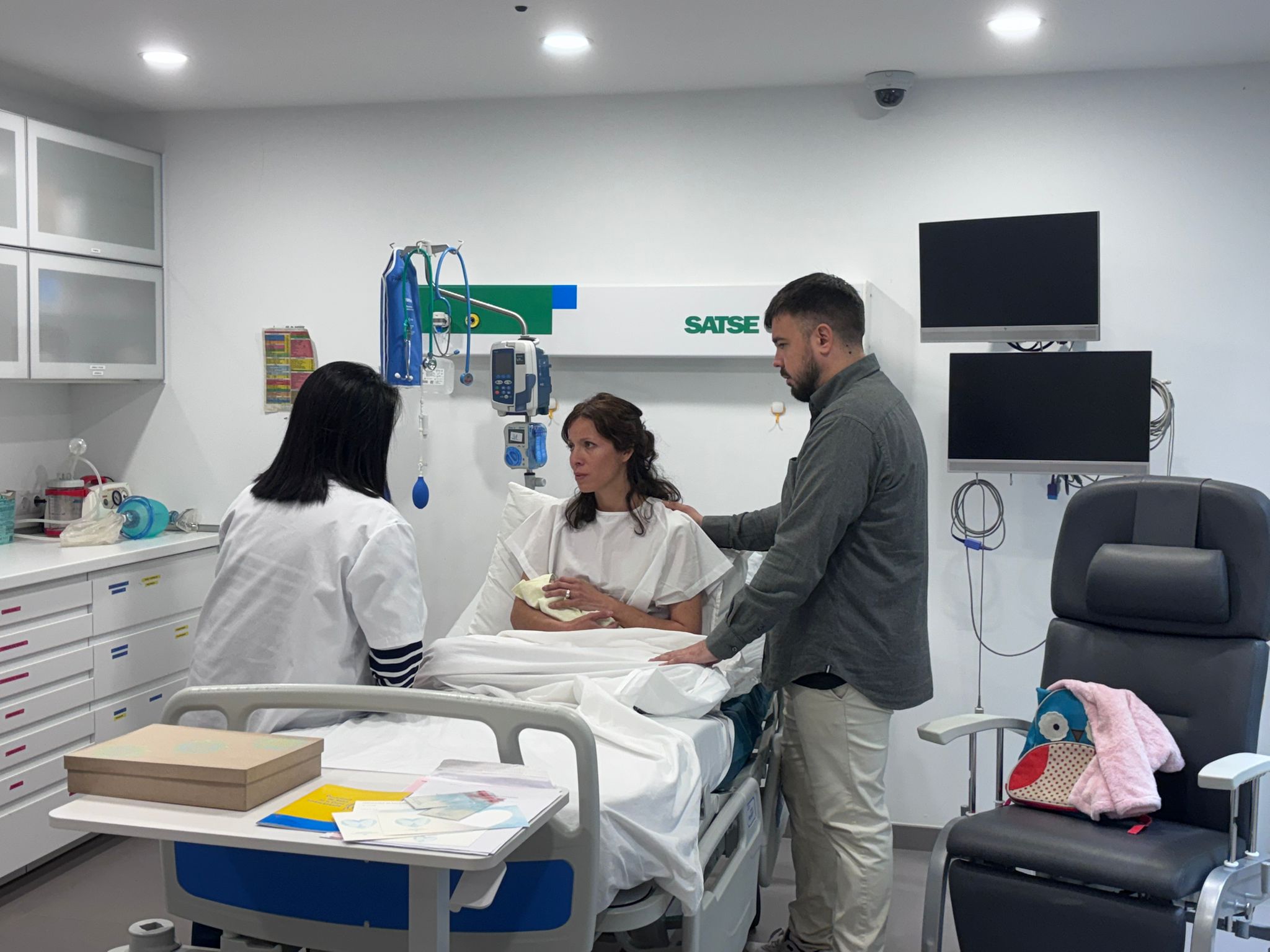 Momento de la simulación la matrona y pacientes estandarizados