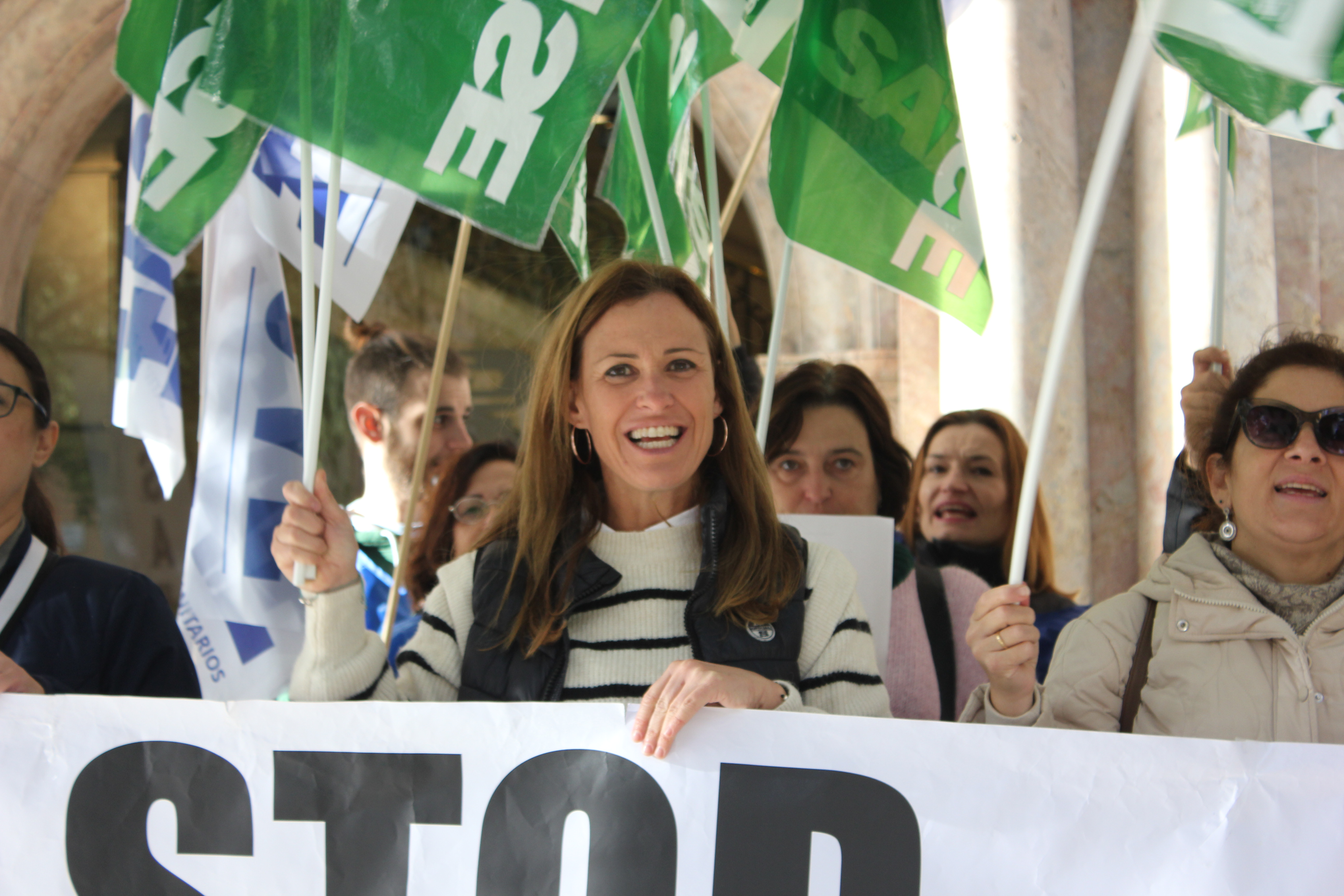 Isabel Horrach, secretaria de Acción Sindical en la concentración